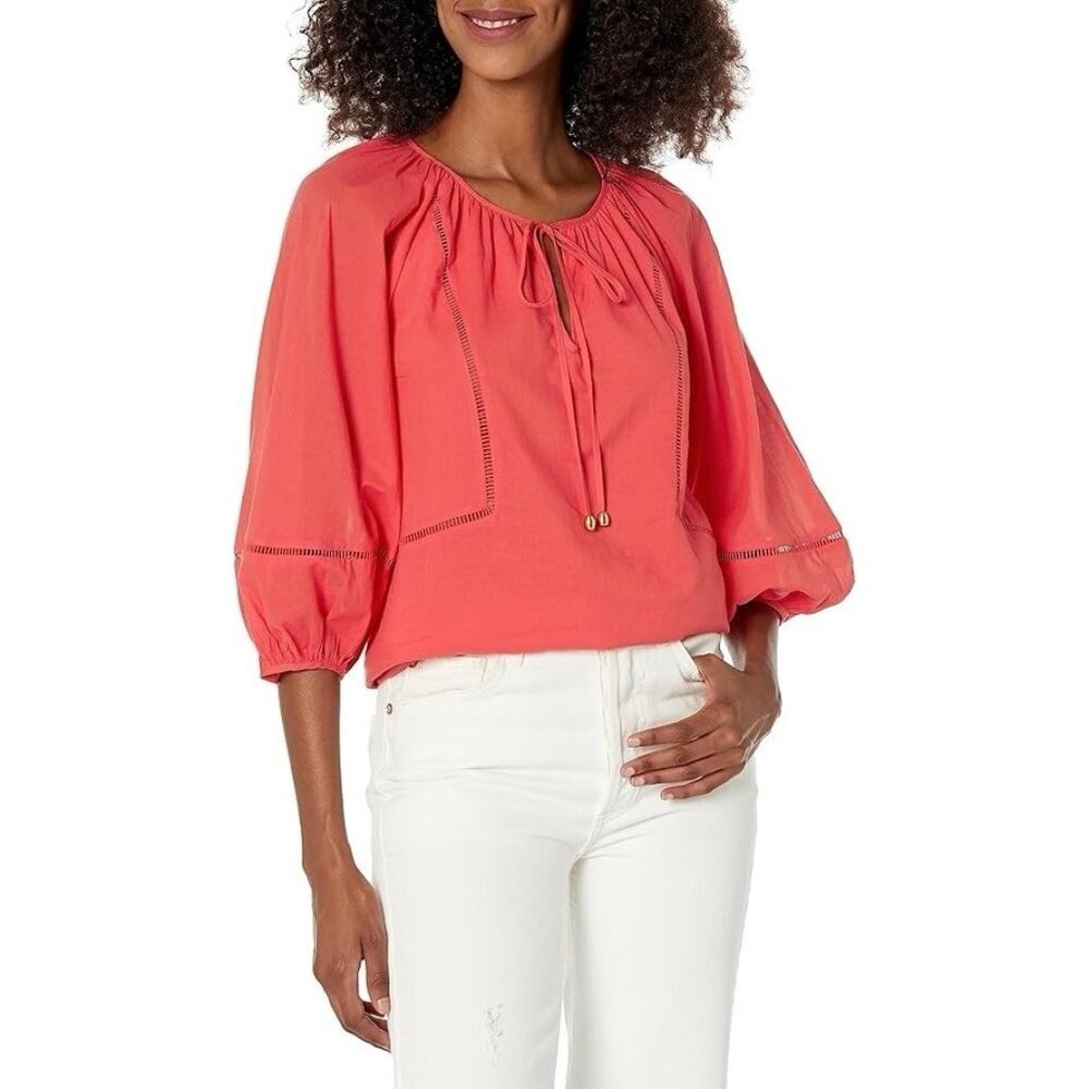 Trina Turk Los Women's Joplin Cotton Blouse Slushie Size L